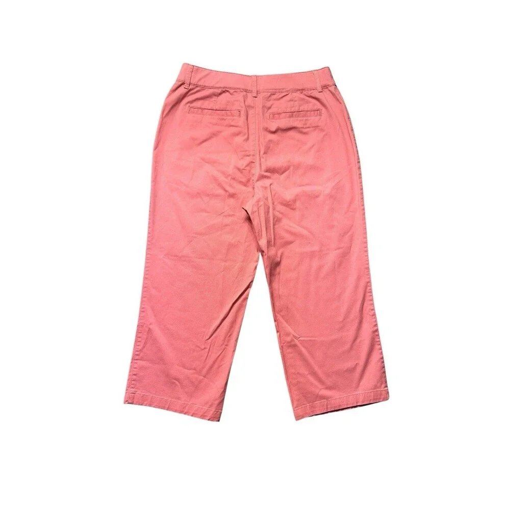 Croft & Barrow Womens 8 Classic Fit Capri Pants Pink Stretch Casual EUC